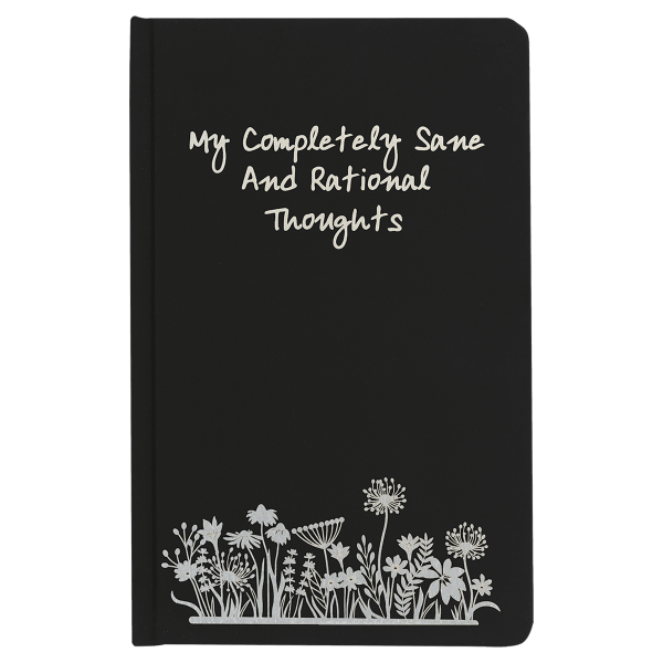 5 1/4" x 8 1/4" Black Lazerburst Journal-Lasers to Silver
